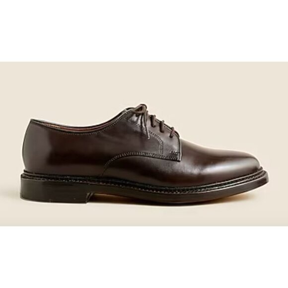 J Crew Ludlow derbys Men's Dress Shoe Leather Dark Brown $248 Size 10 [jb] - Picture 1 of 8